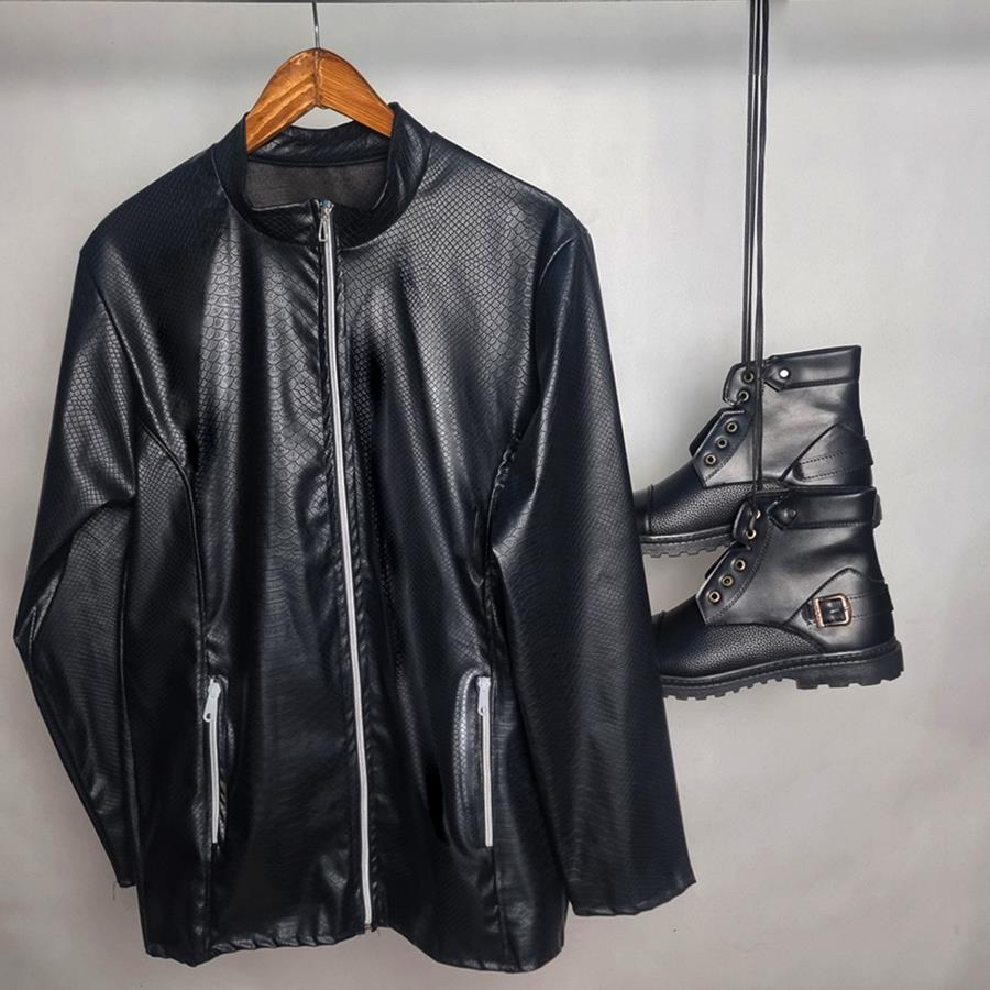 کاپشن چرم مردانه Snake_Skin مدل 3705