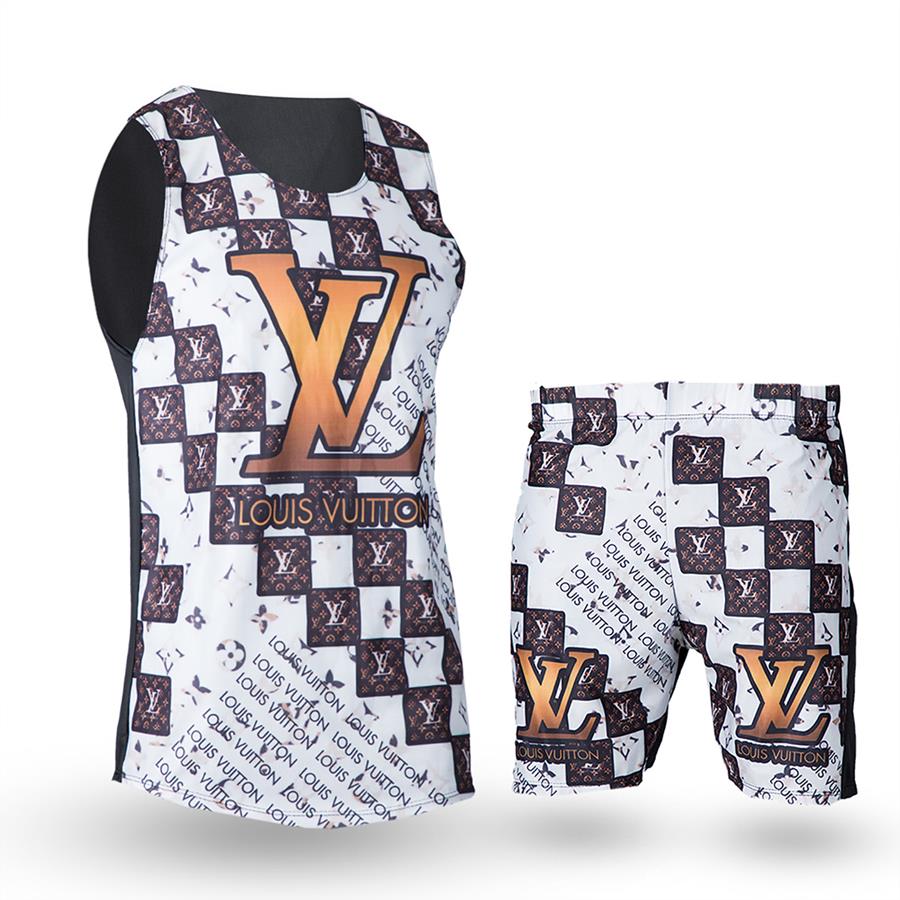 ست رکابی و شلوارک LOUIS VUITTON مدل 1880_رنگ سفید