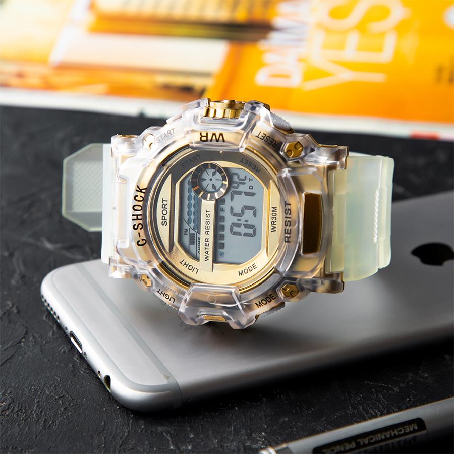 ساعت مچی دیجیتالی طرح G-SHOK سفید مدل 2216