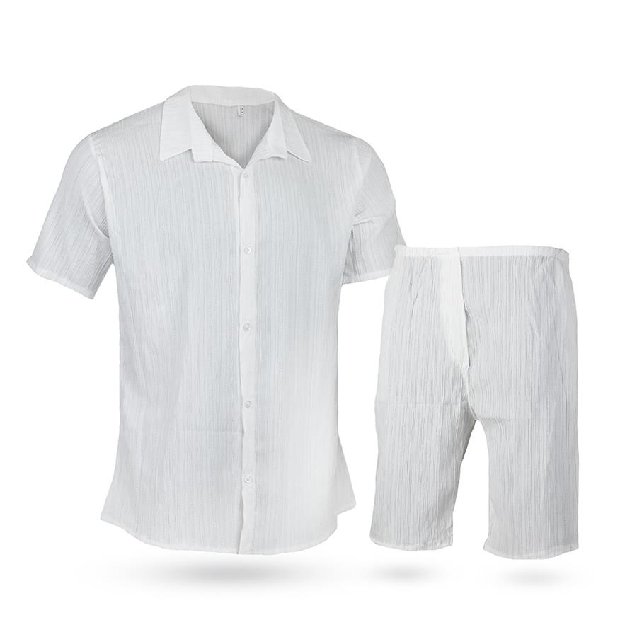 ست تیشرت و شلوارک مردانه Geno-White مدل 2525_رنگ سفید