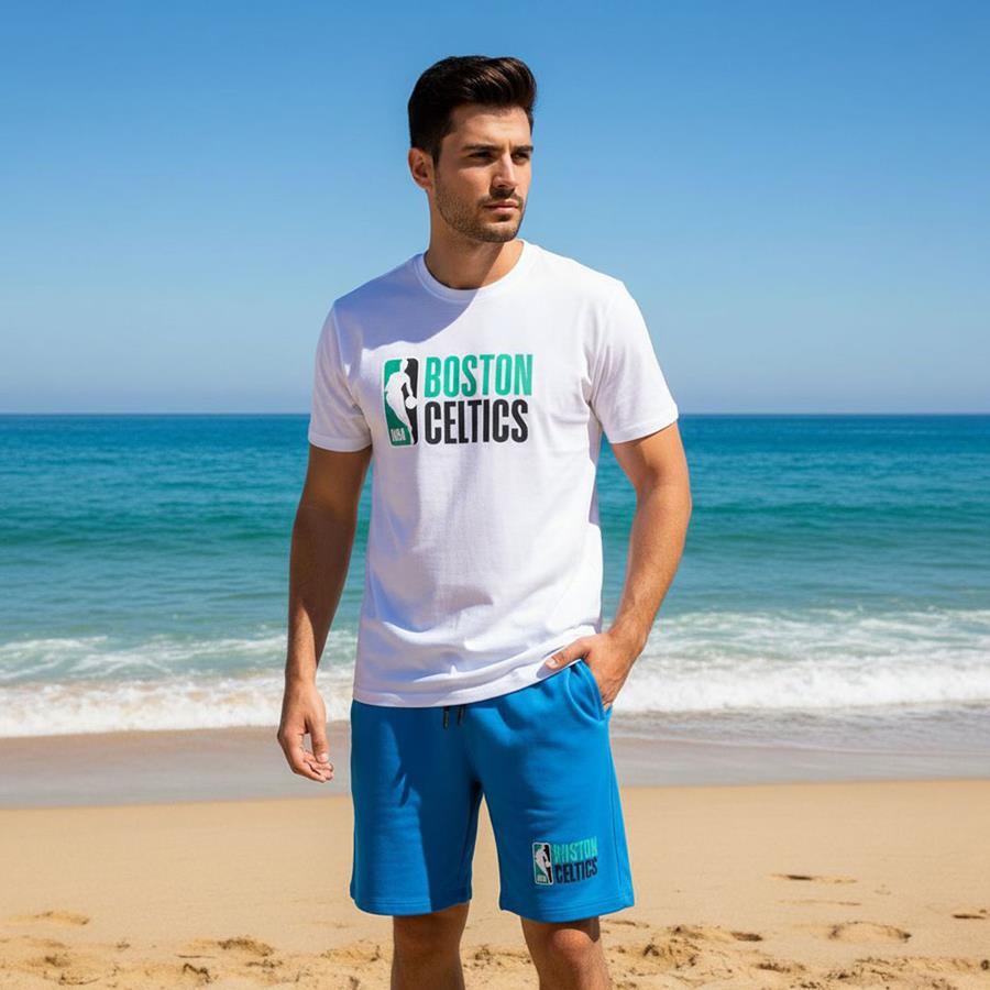 تیشرت و شلوارک مردانه Boston_Blue مدل 3173_رنگ آبی