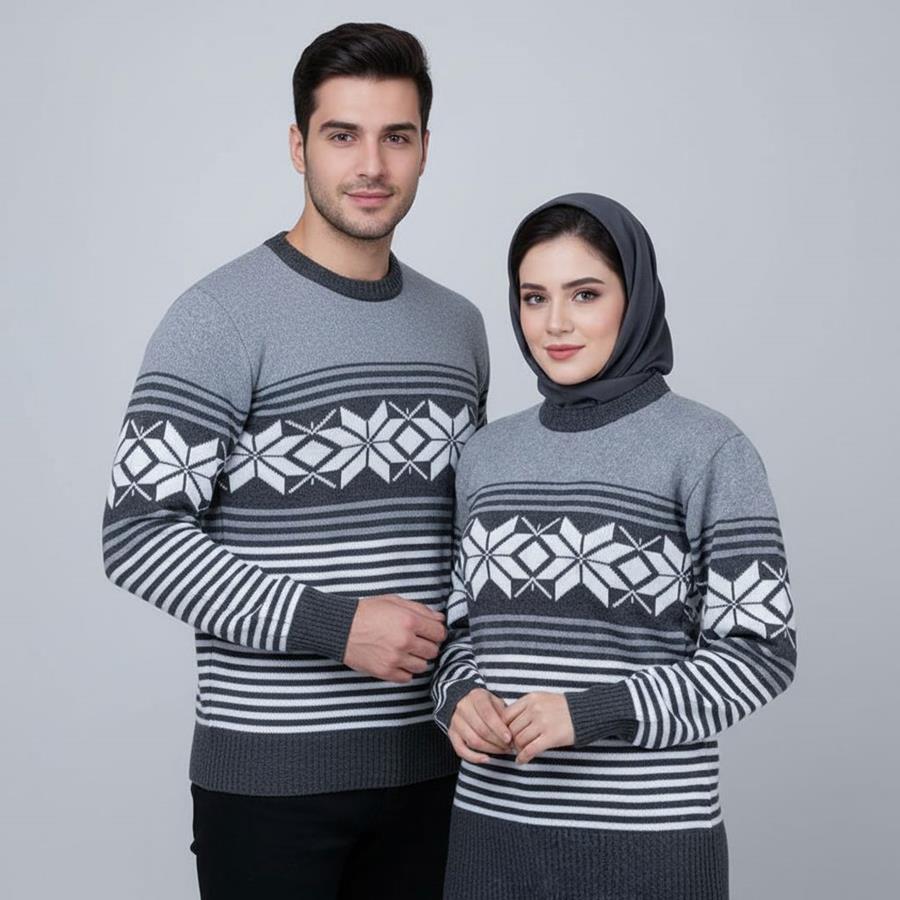 ست بافت Axno مدل 3237_رنگ طوسی
