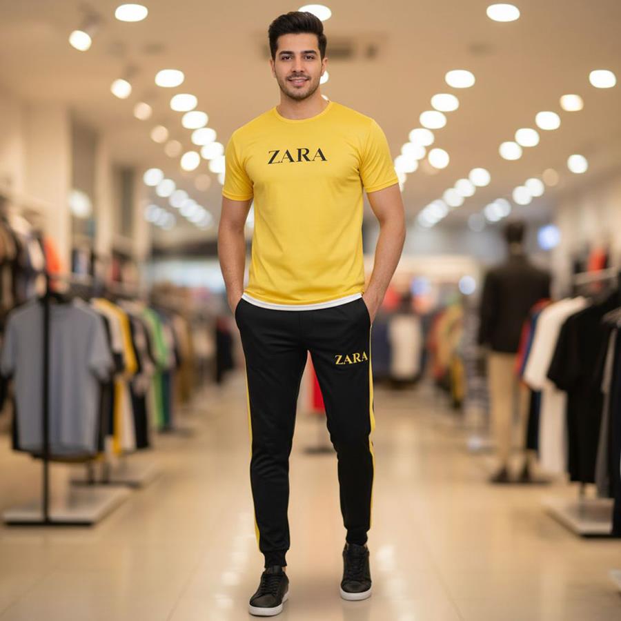 تیشرت و شلوار Zara_Yellow مدل 3601_رنگ زرد