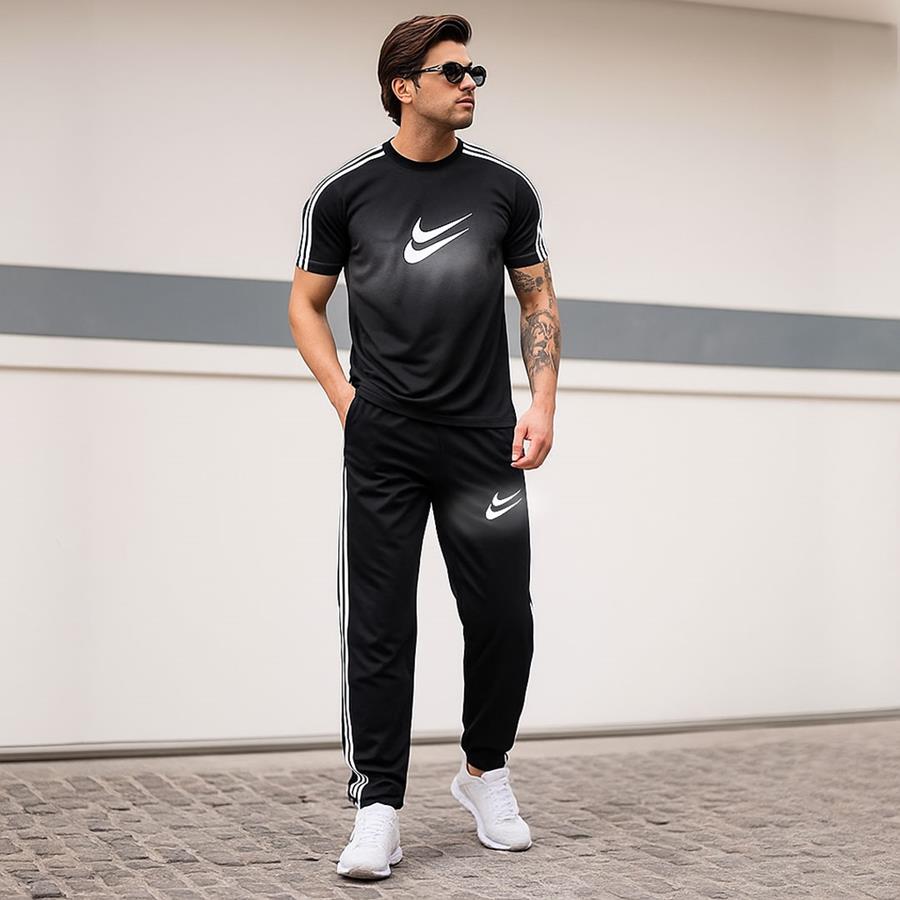 تیشرت و شلوار مردانه Tick_Black مدل 3614_رنگ مشکی