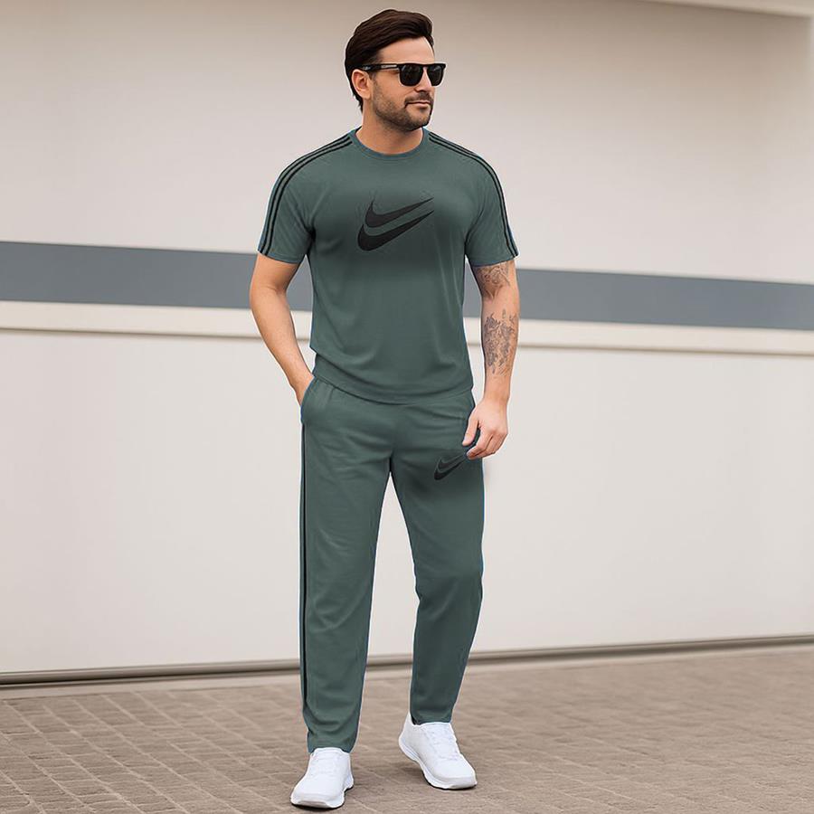 تیشرت و شلوار مردانه Tick_Green مدل 3615_رنگ سبز ارتشی