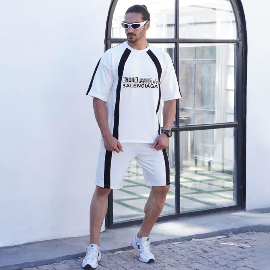 تیشرت و شلوارک Bronx_White مدل 3641_رنگ سفید