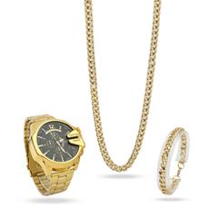 ست ساعت و نیم ست استیل Diesel_Cartier مدل 3670