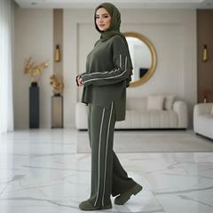 ست بافت بلوز و شلوار زنانه Diyana_Green مدل 3734