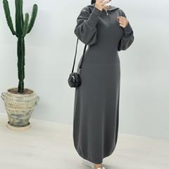 پیراهن بافت Maxi_Charcoal مدل 3799