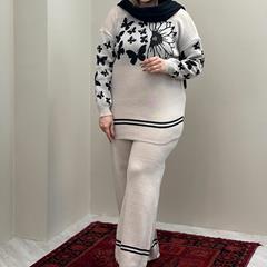 ست بلوز و شلوار بافت زنانه Butterfly_Bone مدل 3805