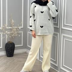 ست بلوز و شلوار بافت زنانه Heart_Milky مدل 3811