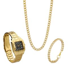 ست ساعت و نیم ست استیل مردانه Carti_Gold مدل 3833