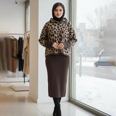 ست بلوز و سارافون بافت زنانه Deniz_Chocolate مدل 3848