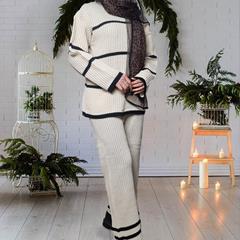 ست بلوز و شلوار بافت زنانه Sita_Cream مدل 3857