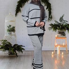 ست بلوز و شلوار بافت زنانه Sita_Gray مدل 3858
