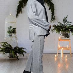 ست بلوز و شلوار بافت زنانه Parnia_Gray مدل 3861